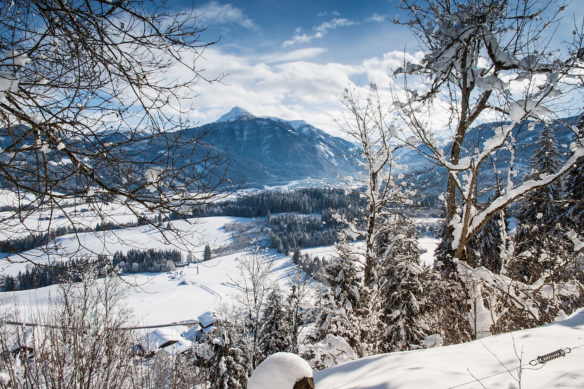 <p>Wintersportort Flachau - tief verschneit</p>