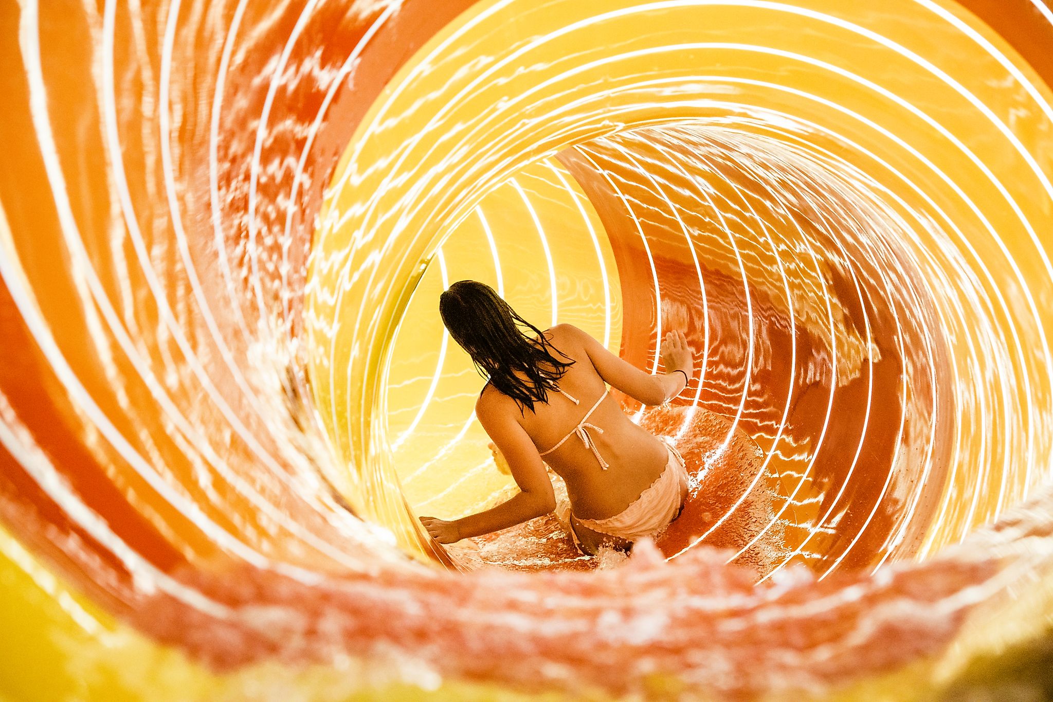 <p>Slide fun - A water ride through the funnel slide is fun on vacation in Flachau</p>