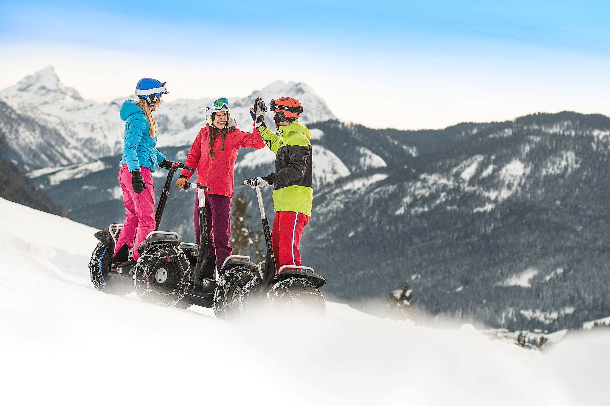 <p>A fun Segway tour through the snowy winter landscape provides variety in the winter vacation.</p>