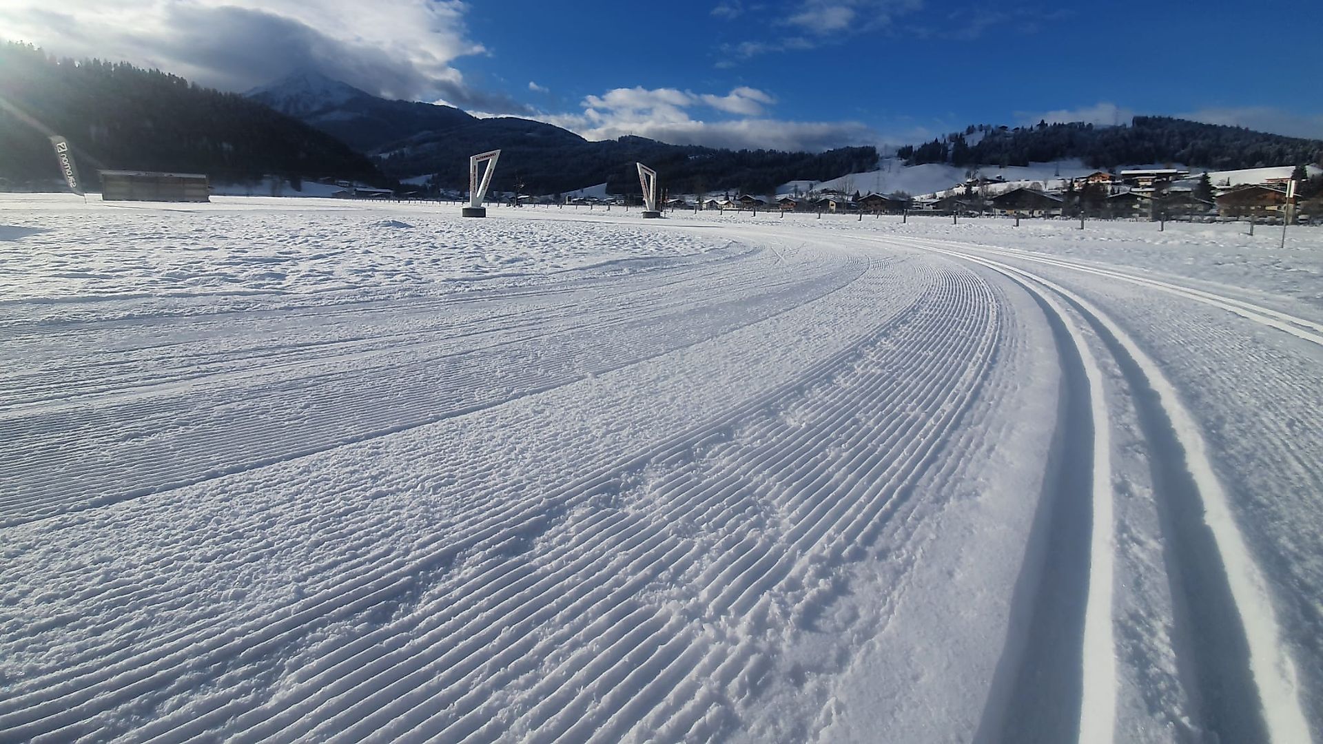Practicing Cross country ski track