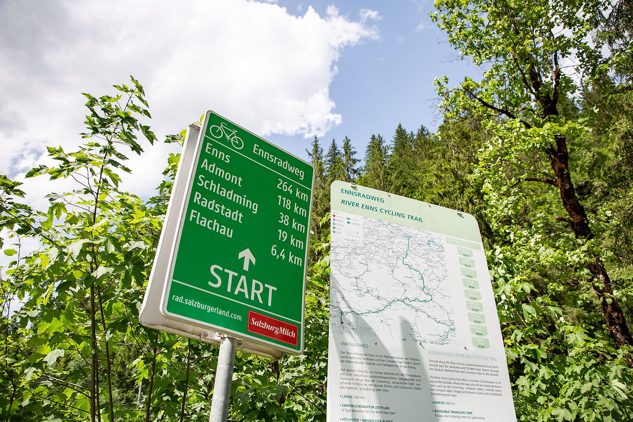 <p>Der Ennsradweg ist einer der Geheimtipps unter den österreichischen Flussradwegen. Start ist in Flachauwinkl.</p>